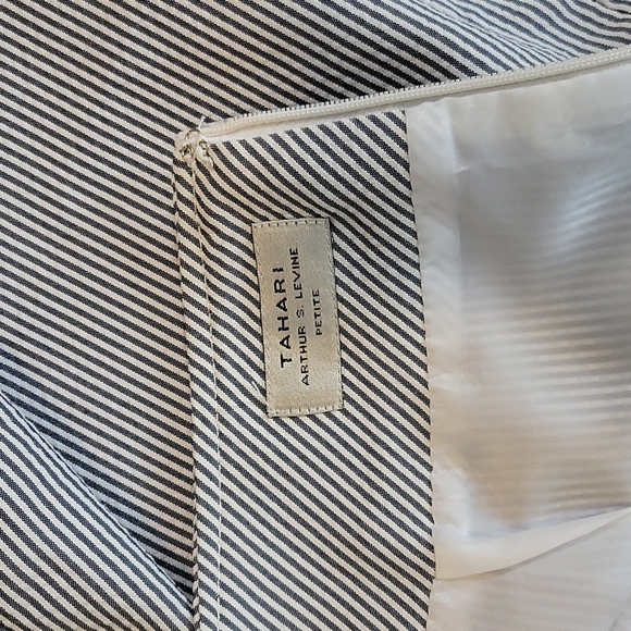 Tahari Navy/White Stripe Skirt, Size 12P - Picture 6 of 12
